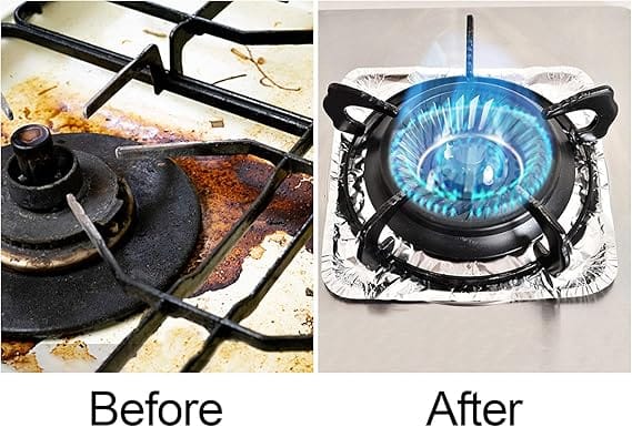 Aluminum Foil Square Stove Burner Covers 10pcs